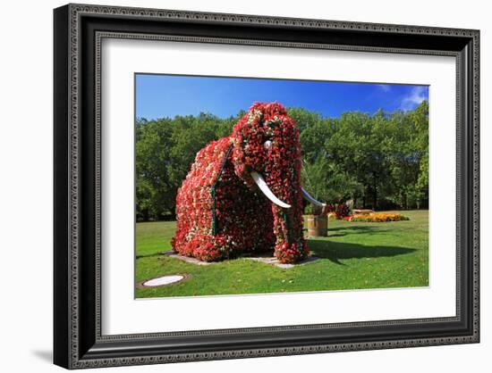 Flower Elephant in Maximilianpark, Hamm, North Rhine-Westphalia, Germany-null-Framed Art Print