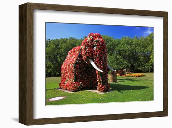 Flower Elephant in Maximilianpark, Hamm, North Rhine-Westphalia, Germany-null-Framed Art Print