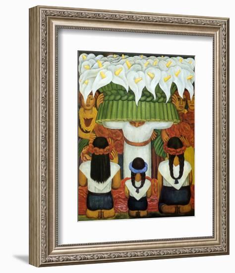 Flower Festival: Feast of Santa Anita, 1931-Diego Rivera-Framed Art Print