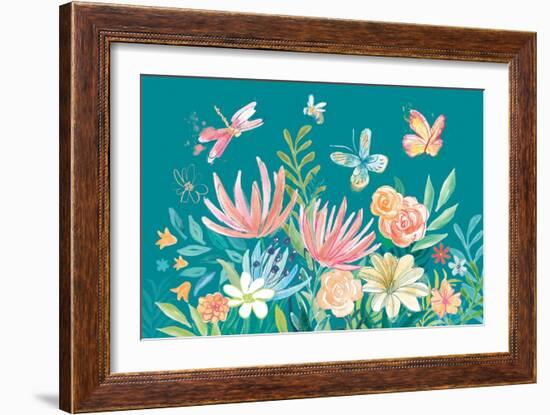 Flower Fun I Dark-Mary Urban-Framed Art Print