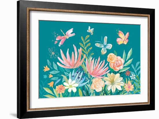 Flower Fun I Dark-Mary Urban-Framed Art Print