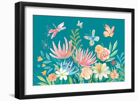 Flower Fun I Dark-Mary Urban-Framed Art Print