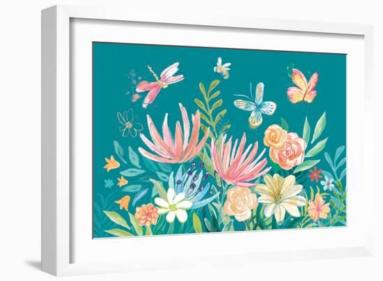 Flower Fun I Dark-Mary Urban-Framed Art Print