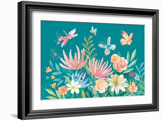 Flower Fun I Dark-Mary Urban-Framed Art Print