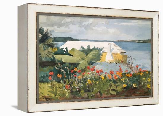 Flower Garden and Bungalow, Bermuda, 1899-Winslow Homer-Framed Premier Image Canvas