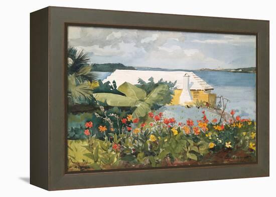 Flower Garden and Bungalow, Bermuda, 1899-Winslow Homer-Framed Premier Image Canvas