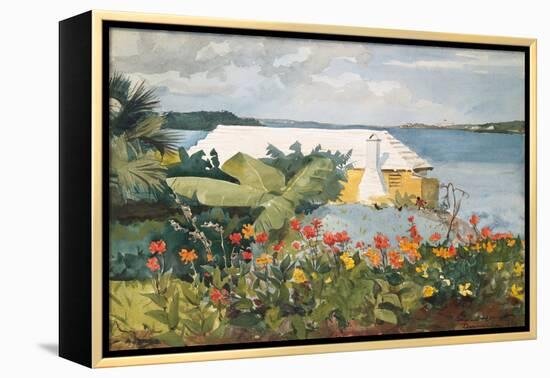 Flower Garden and Bungalow, Bermuda, 1899-Winslow Homer-Framed Premier Image Canvas