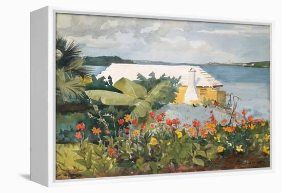 Flower Garden and Bungalow, Bermuda, 1899-Winslow Homer-Framed Premier Image Canvas