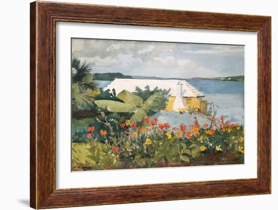 Flower Garden and Bungalow, Bermuda, 1899-Winslow Homer-Framed Giclee Print