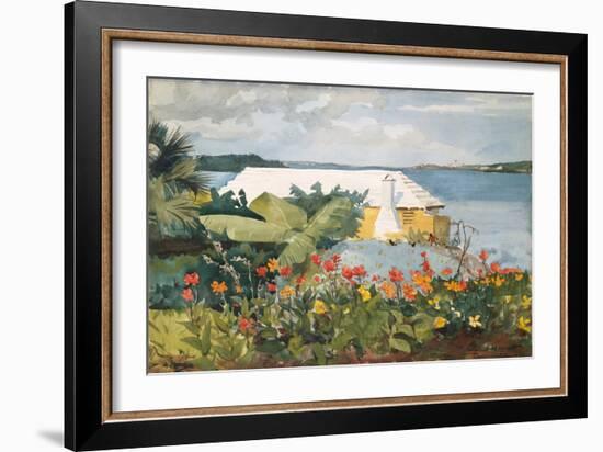 Flower Garden and Bungalow, Bermuda, 1899-Winslow Homer-Framed Giclee Print