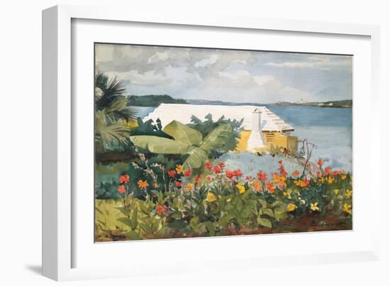 Flower Garden and Bungalow, Bermuda, 1899-Winslow Homer-Framed Giclee Print