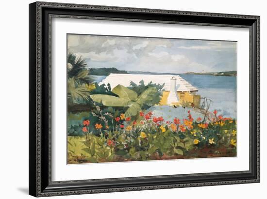 Flower Garden and Bungalow, Bermuda, 1899-Winslow Homer-Framed Giclee Print