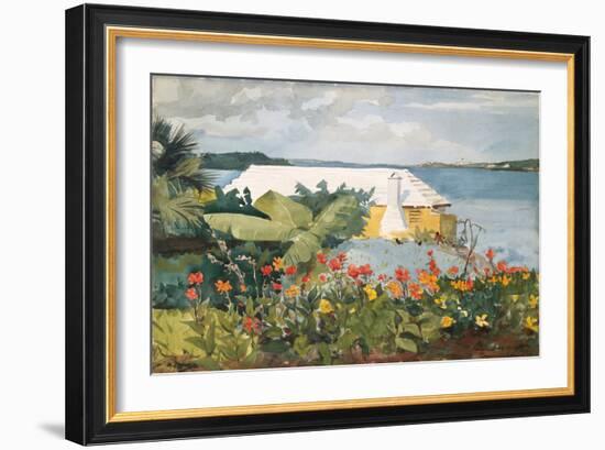 Flower Garden and Bungalow, Bermuda, 1899-Winslow Homer-Framed Giclee Print