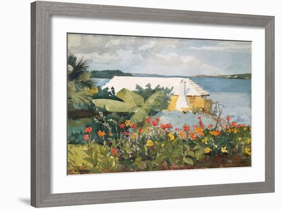 Flower Garden and Bungalow, Bermuda, 1899-Winslow Homer-Framed Giclee Print