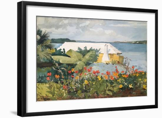 Flower Garden and Bungalow, Bermuda, 1899-Winslow Homer-Framed Giclee Print