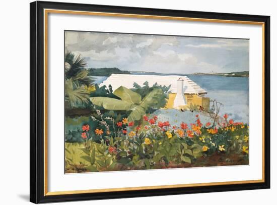 Flower Garden and Bungalow, Bermuda, 1899-Winslow Homer-Framed Giclee Print