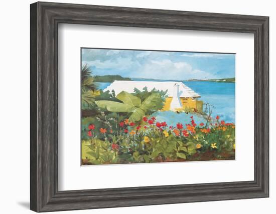 Flower Garden and Bungalow, Bermuda, c.1899-Winslow Homer-Framed Premium Giclee Print