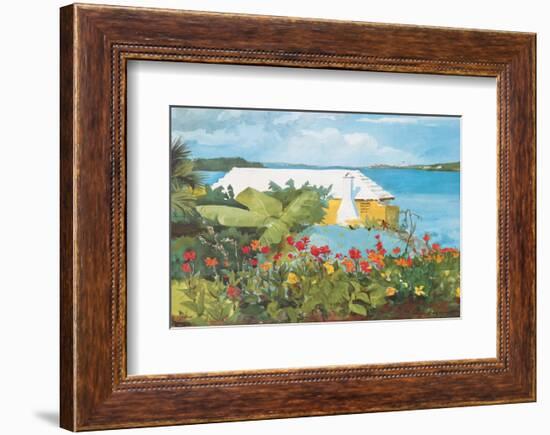 Flower Garden and Bungalow, Bermuda, c.1899-Winslow Homer-Framed Premium Giclee Print