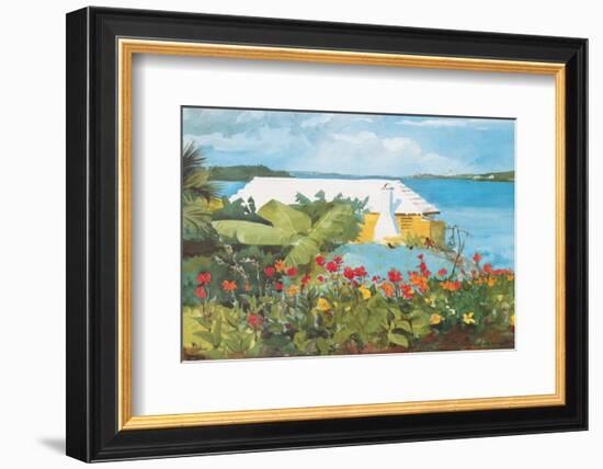 Flower Garden and Bungalow, Bermuda, c.1899-Winslow Homer-Framed Premium Giclee Print