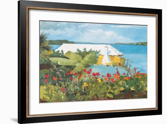 Flower Garden and Bungalow, Bermuda, c.1899-Winslow Homer-Framed Premium Giclee Print