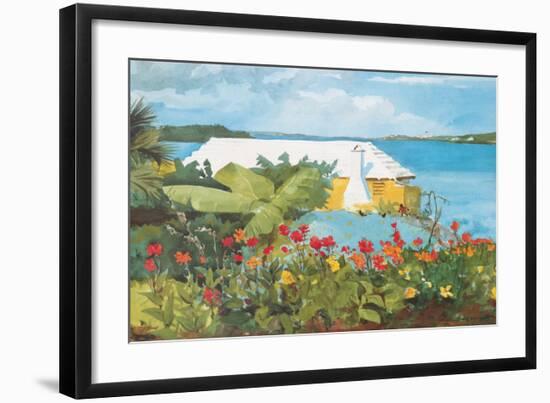 Flower Garden and Bungalow, Bermuda, c.1899-Winslow Homer-Framed Premium Giclee Print