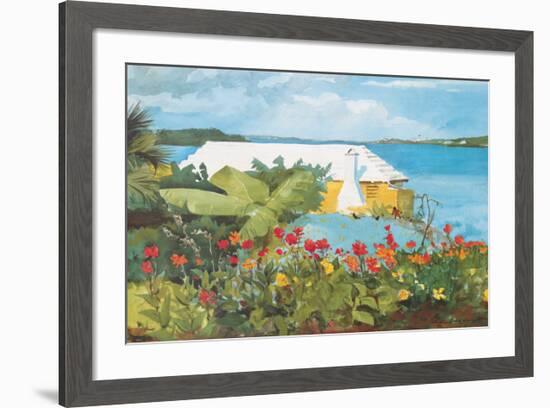 Flower Garden and Bungalow, Bermuda, c.1899-Winslow Homer-Framed Premium Giclee Print