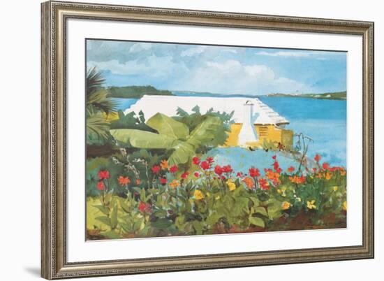 Flower Garden and Bungalow, Bermuda, c.1899-Winslow Homer-Framed Premium Giclee Print