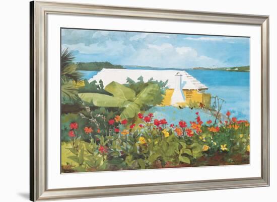 Flower Garden and Bungalow, Bermuda, c.1899-Winslow Homer-Framed Premium Giclee Print