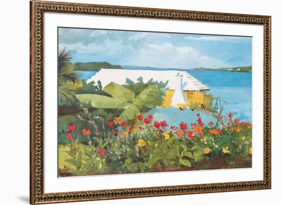 Flower Garden and Bungalow, Bermuda, c.1899-Winslow Homer-Framed Premium Giclee Print