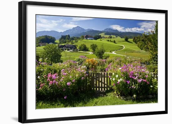 Flower Garden at Hoeglwoerth Monastery, Upper Bavaria, Bavaria, Germany-null-Framed Art Print