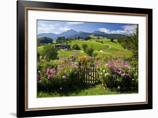 Flower Garden at Hoeglwoerth Monastery, Upper Bavaria, Bavaria, Germany-null-Framed Art Print