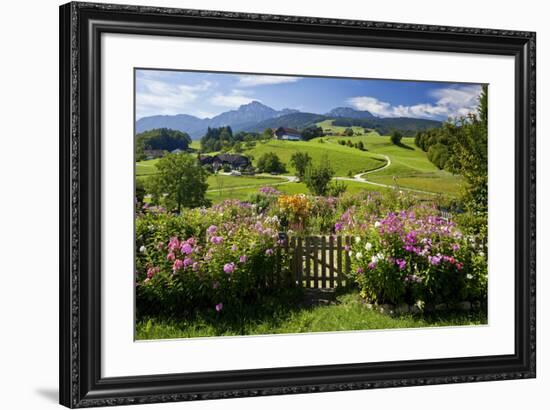 Flower Garden at Hoeglwoerth Monastery, Upper Bavaria, Bavaria, Germany-null-Framed Art Print