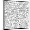 Flower Garden Coloring Art-null-Mounted Coloring Poster