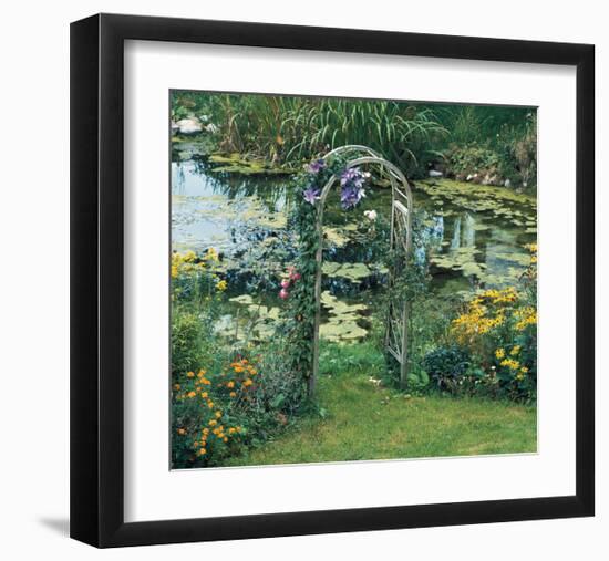 Flower Garden Pond-null-Framed Art Print