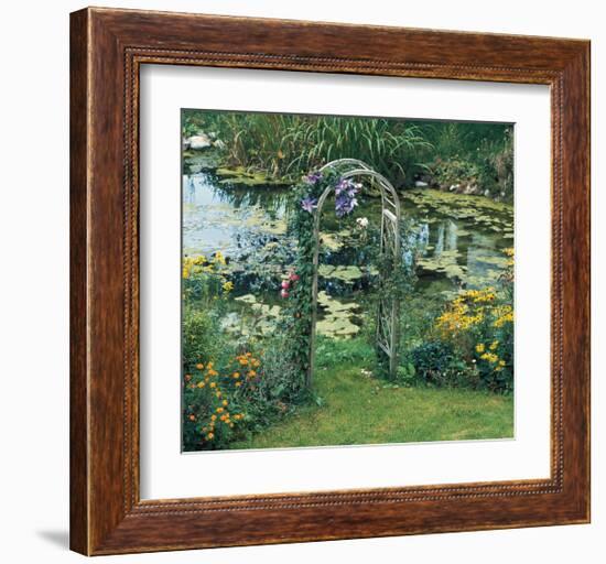 Flower Garden Pond-null-Framed Art Print