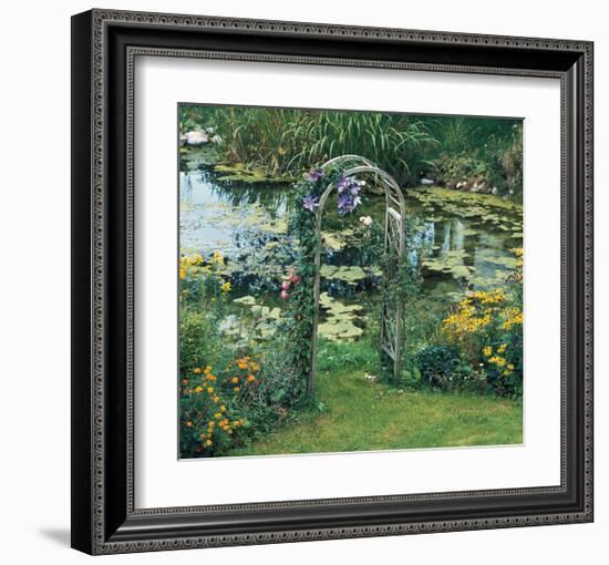 Flower Garden Pond-null-Framed Art Print