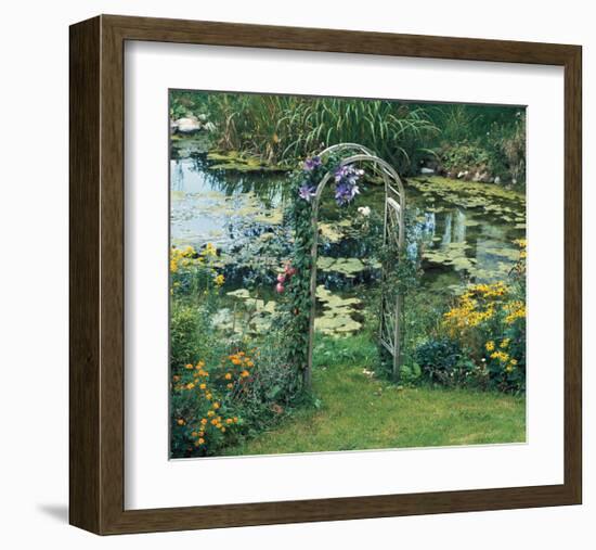 Flower Garden Pond-null-Framed Art Print