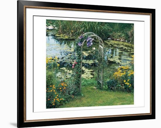 Flower Garden Pond-null-Framed Art Print