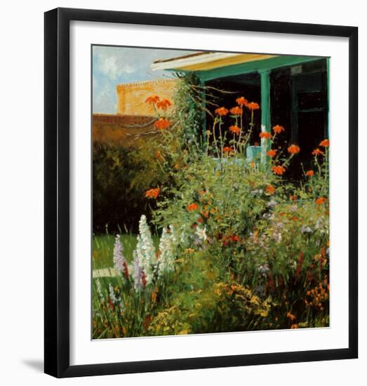 Flower Garden, Santa Fe Opera, 1995-Dan Bodelson-Framed Art Print