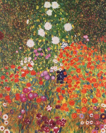 Flower Garden-Gustav Klimt-Framed Textured Art