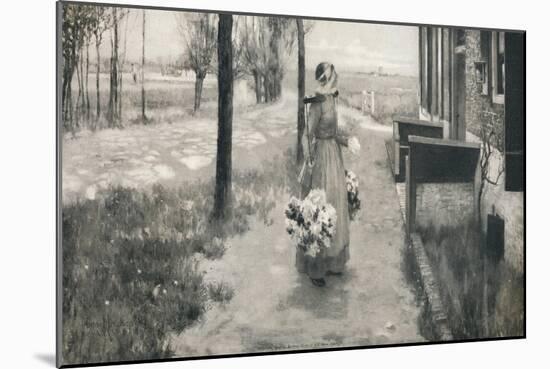'Flower Girl in Holland', 1887, (1912)-George Hitchcock-Mounted Giclee Print