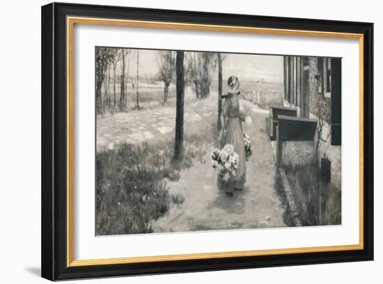 'Flower Girl in Holland', 1887, (1912)-George Hitchcock-Framed Giclee Print