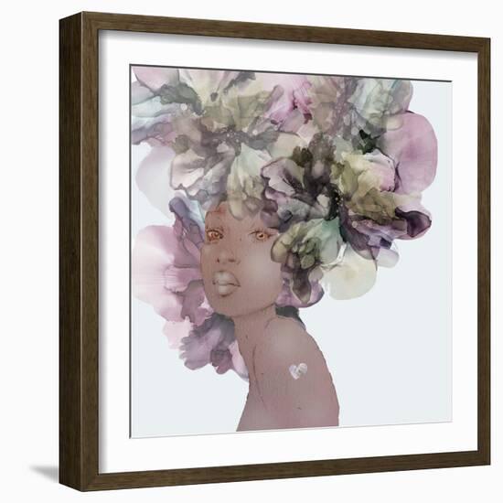 Flower Girl With Heart 1-Emma Catherine Debs-Framed Art Print