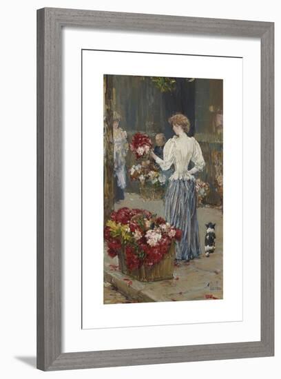 Flower Girl-Frederick Childe Hassam-Framed Premium Giclee Print