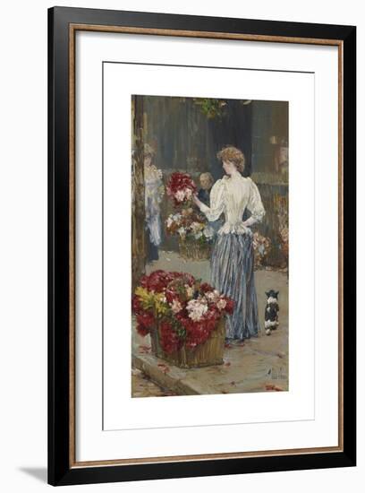 Flower Girl-Frederick Childe Hassam-Framed Premium Giclee Print