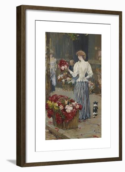 Flower Girl-Frederick Childe Hassam-Framed Premium Giclee Print