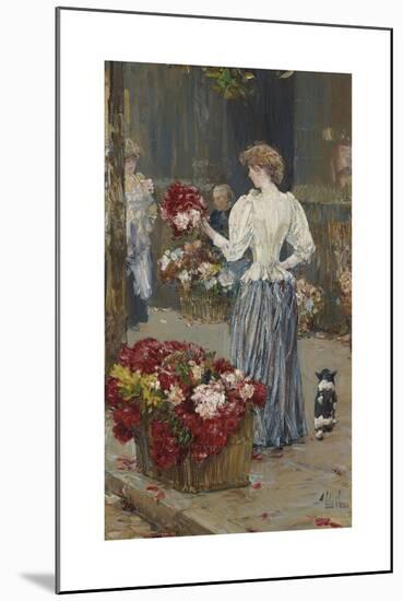 Flower Girl-Frederick Childe Hassam-Mounted Premium Giclee Print