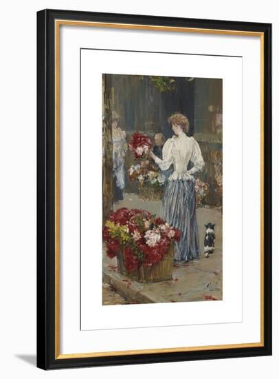 Flower Girl-Frederick Childe Hassam-Framed Premium Giclee Print