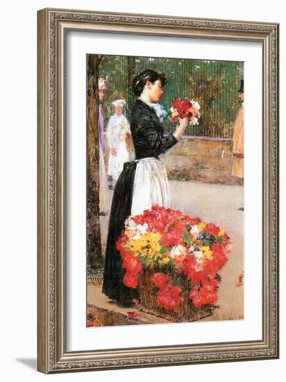 Flower Girl-Childe Hassam-Framed Art Print