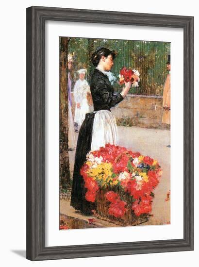 Flower Girl-Childe Hassam-Framed Art Print